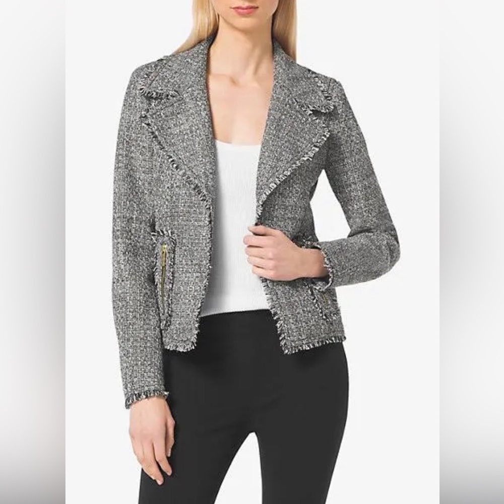 NWT Michael Kors Sz4 Women’s Black Tweed Jacket MSRP $195